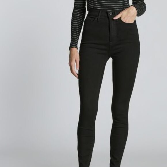 Everlane The Way-High® Skinny Jean in Black Denim 26 with Raw Edge Hem - Picture 1 of 14